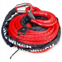 LINA SYNTETYCZNA DO WYCIĄGARKI 10mm 24m HAK 3,2T KAUSZA 9500LBS 13000LBS