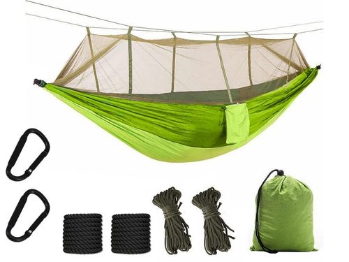 LEKKI HAMAK MOSKITIERA WĘDRÓWKA ZESTAW WYPOCZYNEK AKTYWNY MARSZ DO LASU na Arena.pl