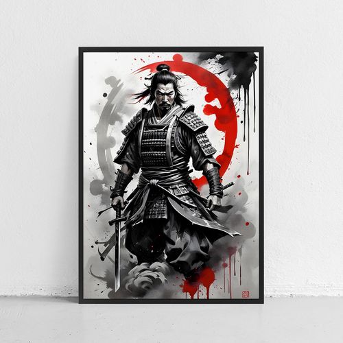 Plakat samuraj równowaga w ramie 50x70 cm w czarnej ramie na Arena.pl