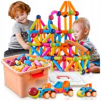 DUŻE KLOCKI MAGNETYCZNE KONSTRUKCYJNE EDUKACYJNE STICKS PATYCZKI XXL 115 el