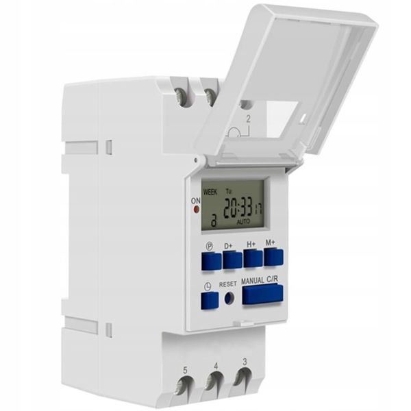 ELEKTRONICZNY PROGRAMATOR WYŁĄCZNIK CZASOWY NA SZYNĘ DIN TYGODNIOWY LCD zdjęcie 2