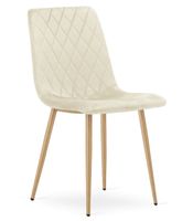 Krzesło aksamitne TURIN jasnobeżowe eleganckie do jadalni salonu