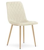 Krzesło aksamitne TURIN jasnobeżowe eleganckie do jadalni salonu