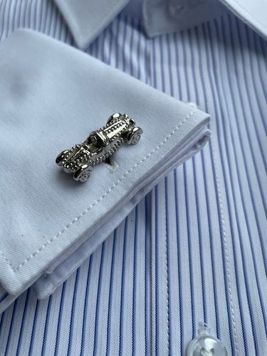 Spinki do mankietów EXC Bolid Wyścigówka Formuła 1 Gokart Srebrna Strzała na Arena.pl