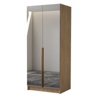 Szafa BONO III 100 cm z lustrem-pojemna garderoba-CREMONA+ZŁOTY