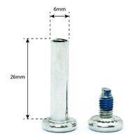 oś ze śrubą do montażu kółka rolek/łyżworolek 26/6mm