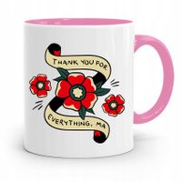 Kubek Różowy Prezent Dla Mamy Thank You For All Z Nadrukiem Ze Zdjęciem