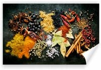 Fototapeta kuchenna PREMIUM STRUKTURA ZMYWALANA rozsypane przyprawy tapeta