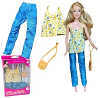 Ubranka dla Lalek SPODNIE BLUZKA TOREBKA Ciuchy  A1