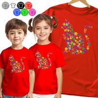 KOSZULKA DZIECIĘCA T-Shirt - NA DZIEŃ KROPKI KROPKOWY KOT KOTY - 134 M