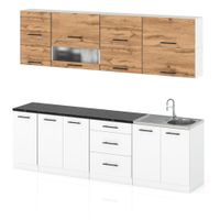 Meble Kuchenne Nowoczesne Kuchnia Robo Lux 2.6m Modułowa Szafki Wotan Biały