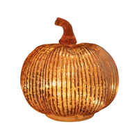 Dynia dekoracyjna podświetlana szklana timer różowe złoto lampka 14cm