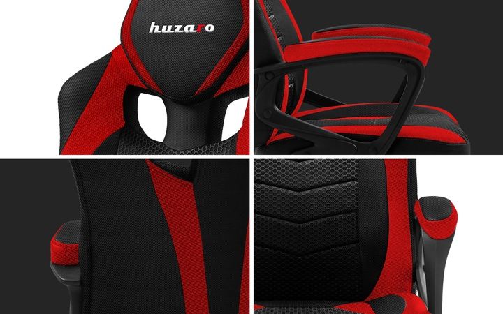 Fotel Gamingowy HUZARO FORCE 2.5 Red Mesh zdjęcie 4