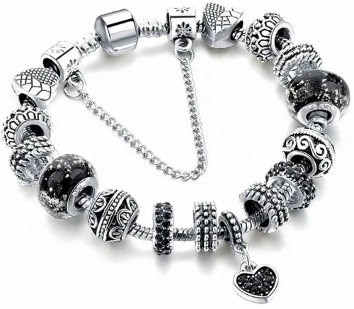 Bransoletka modułowa charms srebrna serduszko na Arena.pl