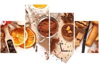 120CM 80CM ZEGAR 4 ELEM DOMOWE CIASTECZKA OBRAZ ŚCIENNY