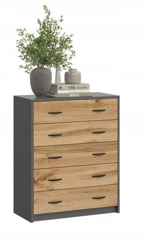 SZAFKA NA BUTY,KOMODA 5K ANTRACYT DĄB WOTAN na Arena.pl