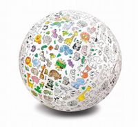 PIŁKA BALONOWA DO KOLOROWANIA XXL ZWIERZĄTKA