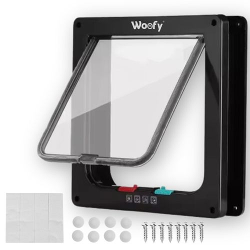 DRZWICZKI WAHADŁOWE DLA KOTA PSA DRZWI DWUSTRONNE Z KLAPĄ 4 SPOSOBY XL na Arena.pl