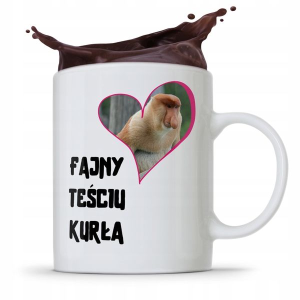 Kubek Prezent Dla Teścia Fajny Teściu Kurła Z Nadrukiem Ze Zdjęciem zdjęcie 1
