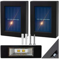 2x LAMPKA ŚCIENNA ZEWNĘTRZNA LED OGRODOWA LAMPA SOLARNA CIEPŁA KINKIET