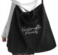 Torba Sztruks Worek Shopper Pojemna Duża Miejska