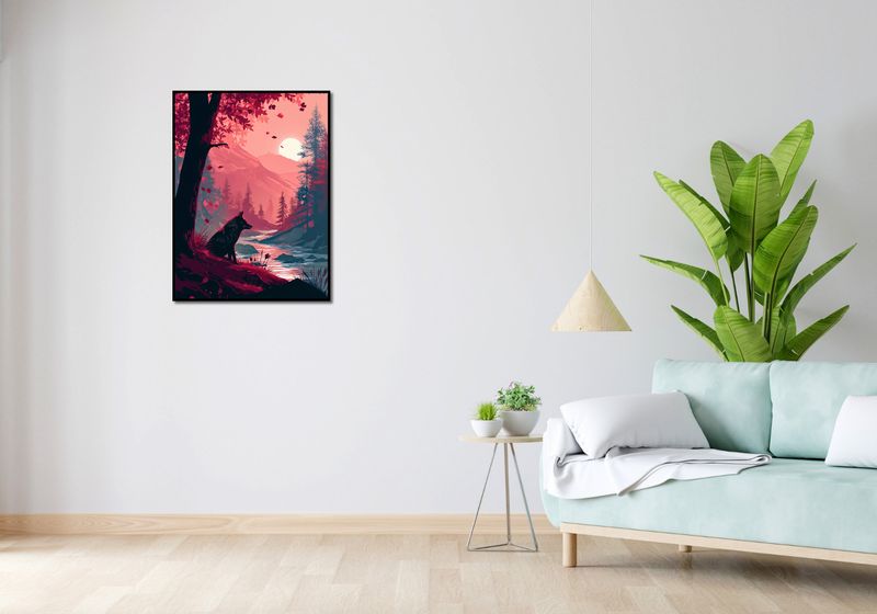 Plakat 60x80cm Wilk Przy Brzegu Lasu zdjęcie 4