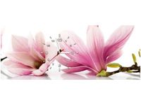 100X40CM ZEGAR RÓŻOWE MAGNOLIE OBRAZ