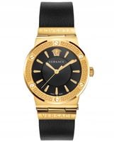 Zegarek damski czarny VERSACE GRECA LOGO na pasku