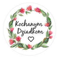 naklejki kochanym dziadkom średnica 55 mm -  12 szt