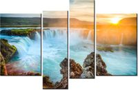 130CM 85 OBRAZ 4 ELEM WODOSPAD GODAFOSS ŚCIENNY