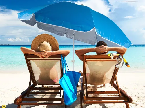 Duży parasol plażowy ogrodowy UV łamany 210cm na Arena.pl