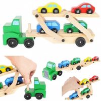 LT278 TIR CIĘŻARÓWKA LAWETA DREWNIANA ZESTAW +4 AUTA