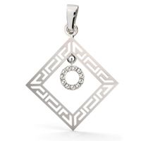 SREBRNY WISIOREK W KSZTAŁCIE ROMBU Z WZÓREM GRECKIM SREBRO PRÓBY 925 AŻUROWY