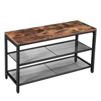 Szafka na buty 80x30 cm 2 półki siatkowe rustykalny brąz stal loftowa