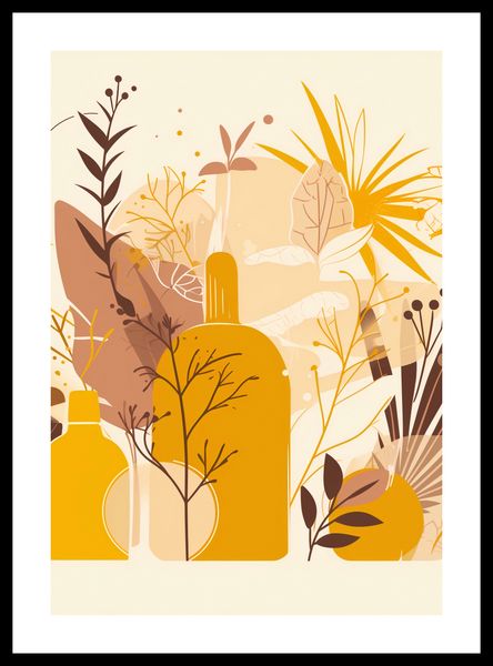 Plakat 68x98cm Złote Rośliny zdjęcie 3
