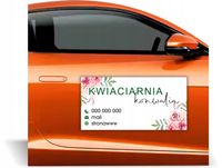 Magnes na samochód reklama magnetyczna PROJEKT KWIACIARNIA KWIATY CIĘTE