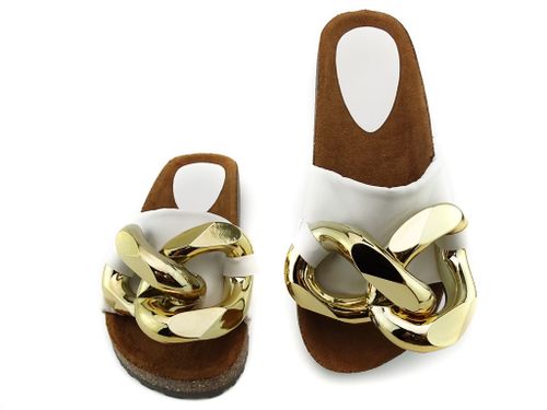 Białe klapki duży łańcuch 37 na Arena.pl