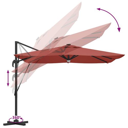 Parasol Roma Czerwony 286 x 285 x 270 cm Aluminium, Poliester na Arena.pl
