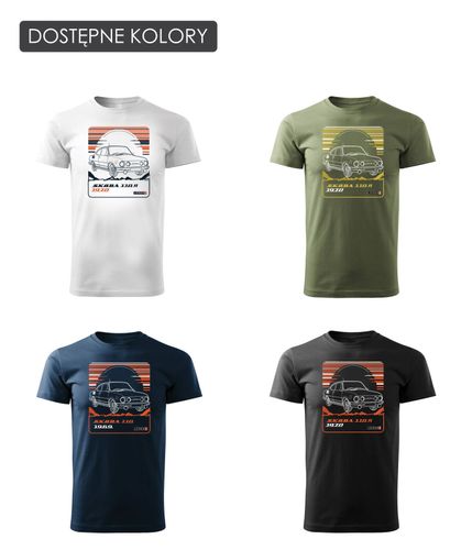 Koszulka z samochodem Skoda 110 R PRL legend męska khaki REGULAR S na Arena.pl