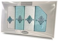 Komplet 4 ręczników Gift 50 70 Greno biały aqua w3