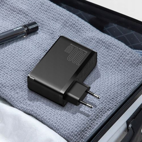 BASEUS MOCNA ŁADOWARKA SIECIOWA ZASILACZ 2X USB USB-C QC 100W + KABEL TYP-C na Arena.pl