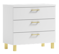 Komoda Nela 60 z 3 szufladami blat 32 biała/GOLD