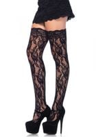 rose lace stockings black