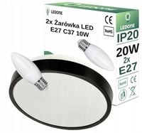 PLAFON czarny lampa oprawa sufitowa 20W LEd na E27