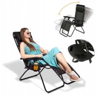 LEŻAK OGRODOWY Plażowy FOTEL OPALANIA Grawitacyjny KRZESŁO Tadar 66x160cm