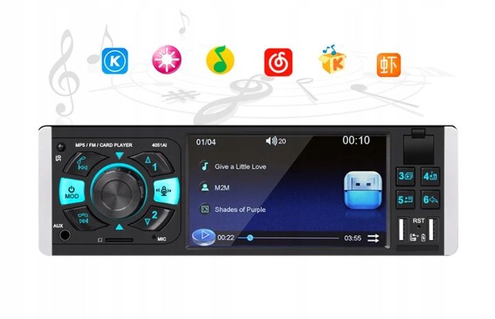Radio Samochodowe 1DIN 4,1" BLUETOOTH USB AUX SD MIRROR LINK PILOT zdjęcie 15