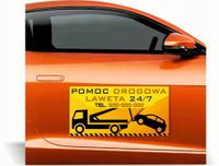 Magnes na samochód reklama magnetyczna 60x30 cm pomoc drogowa LAWETA