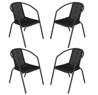 Zestaw 4 Krzesła METALOWE OGRODOWE MOCNE WYGODNE NA TARAS BALKON DO STOŁU