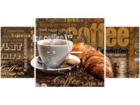 80X40CM ZEGAR APETYCZNA KAWA OBRAZ