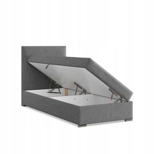 Łóżko Kontynentalne ZONZA JEDNOOSOBOWE Tapicerowane Pojedyncze CIEMNY SZARY na Arena.pl